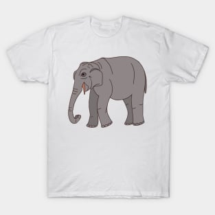 Sri Lankan Asian Elephant - Male - Cartoon T-Shirt